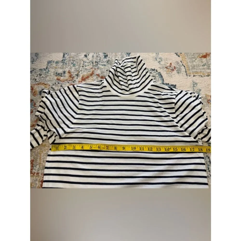J.Crew Feather jersey turtleneck in stripe NWT Size XL